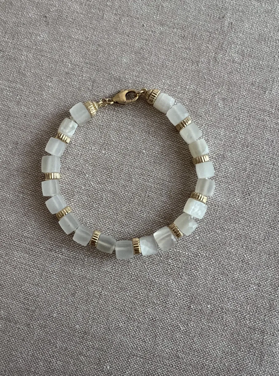 Moonstone Cubes Bracelet