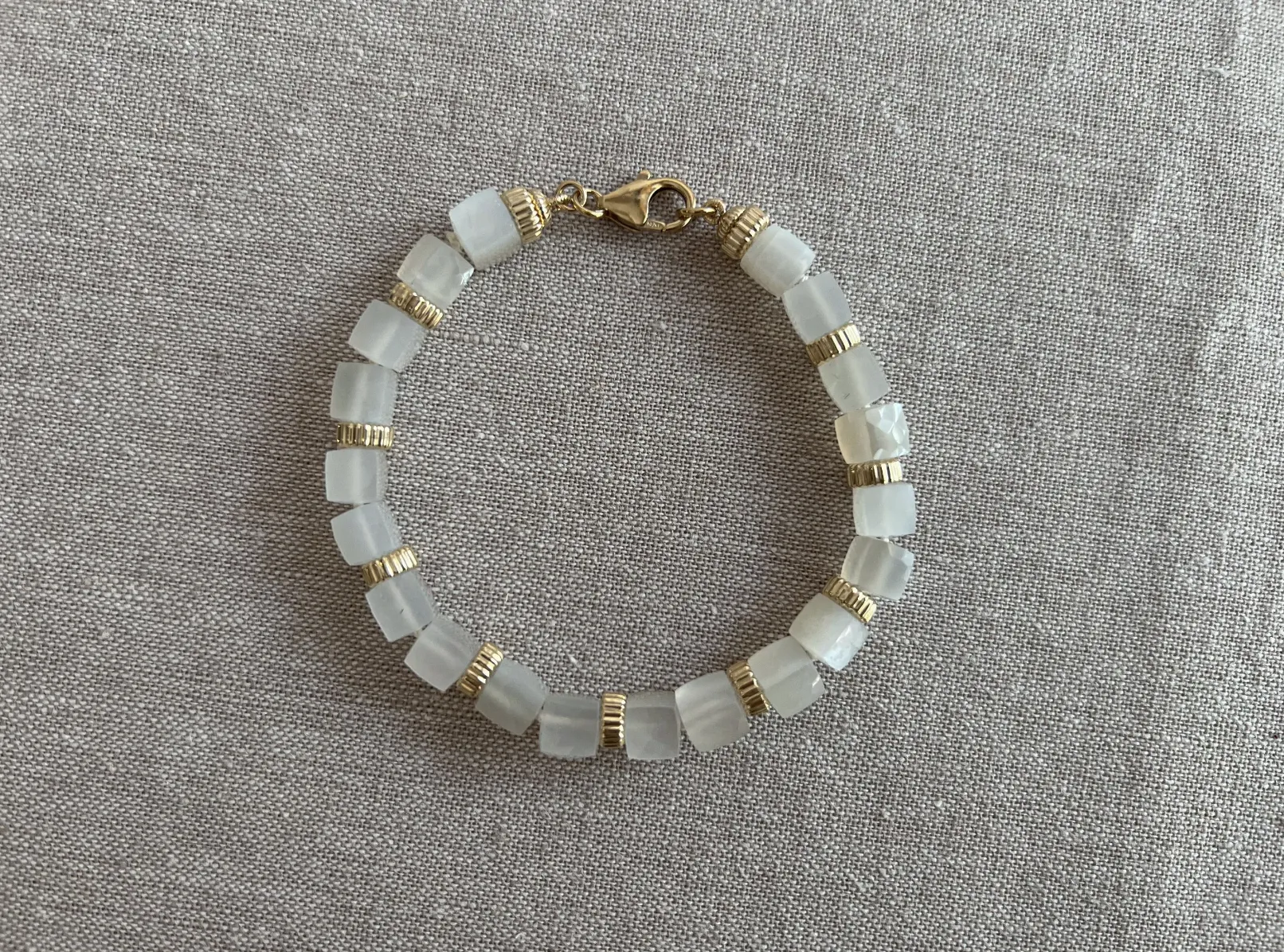 Moonstone Cubes Bracelet