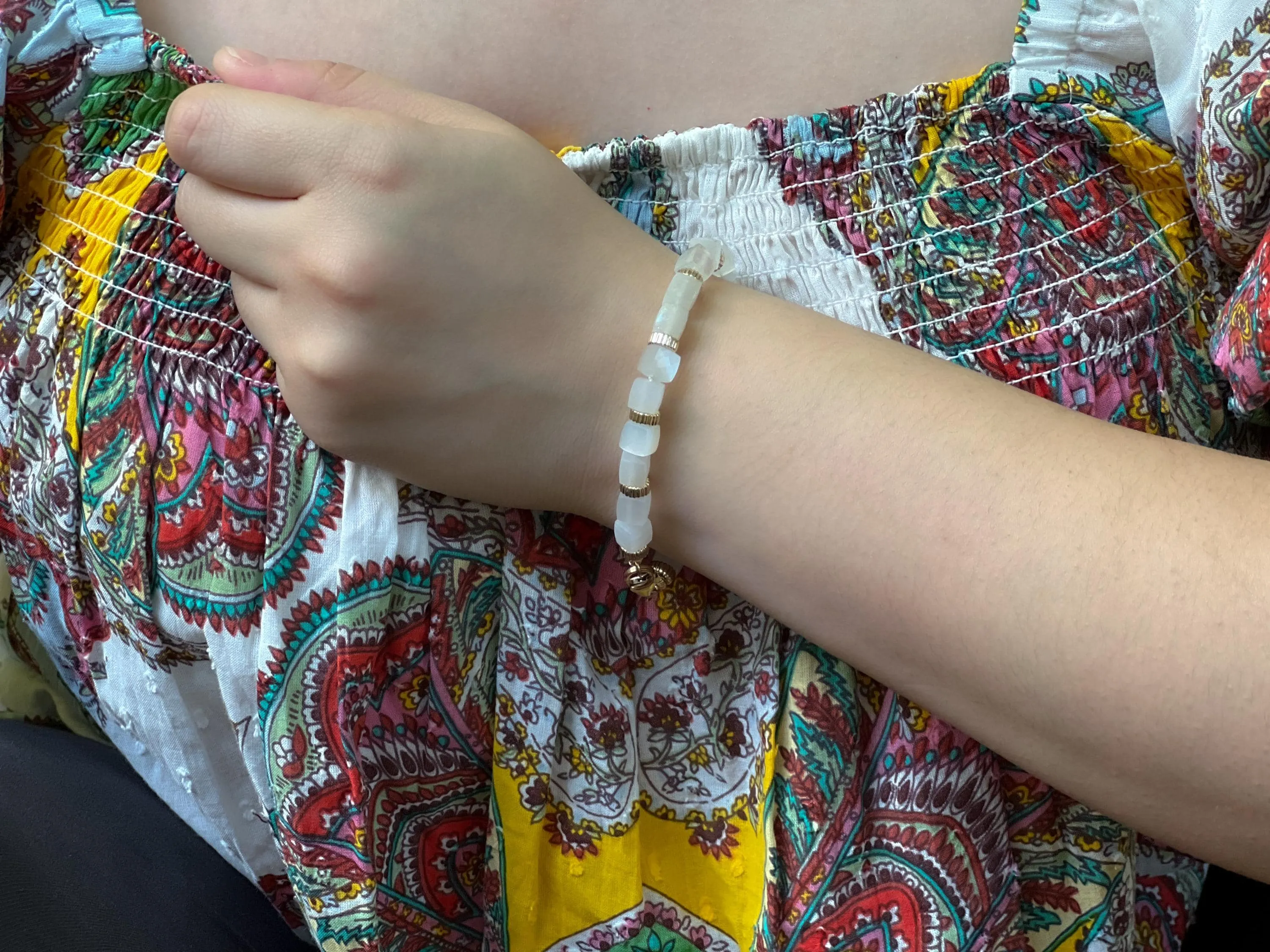 Moonstone Cubes Bracelet