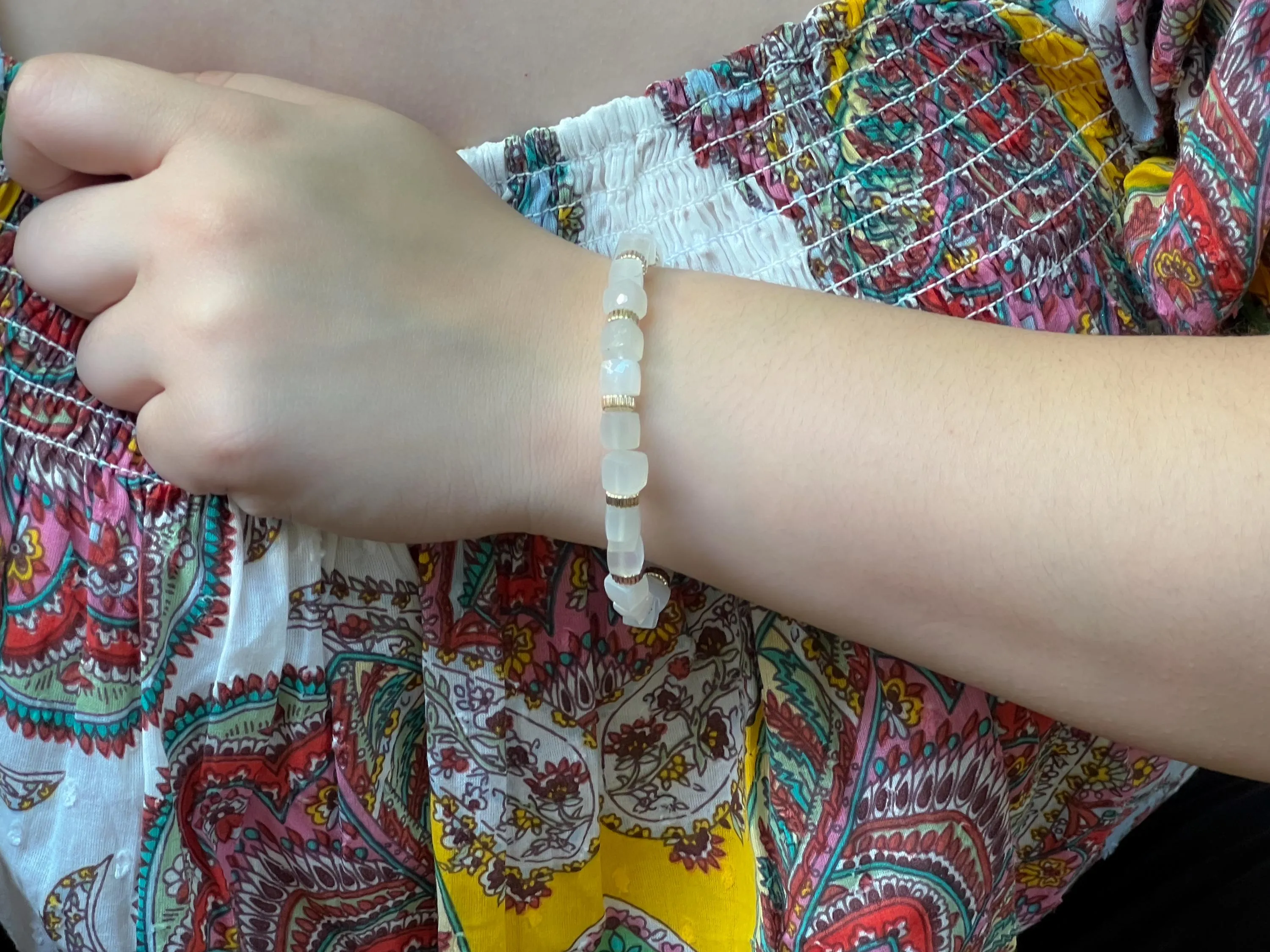 Moonstone Cubes Bracelet