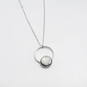Moonstone Eye Necklace in Sterling Silver