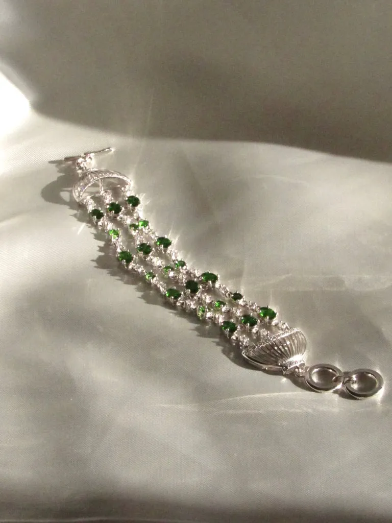 Multi Chain Chrome Diopside Bracelet