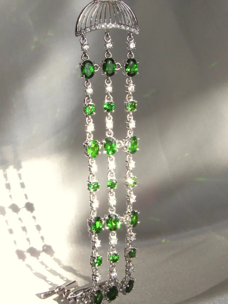 Multi Chain Chrome Diopside Bracelet