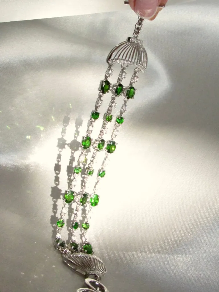 Multi Chain Chrome Diopside Bracelet