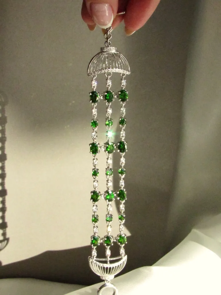 Multi Chain Chrome Diopside Bracelet