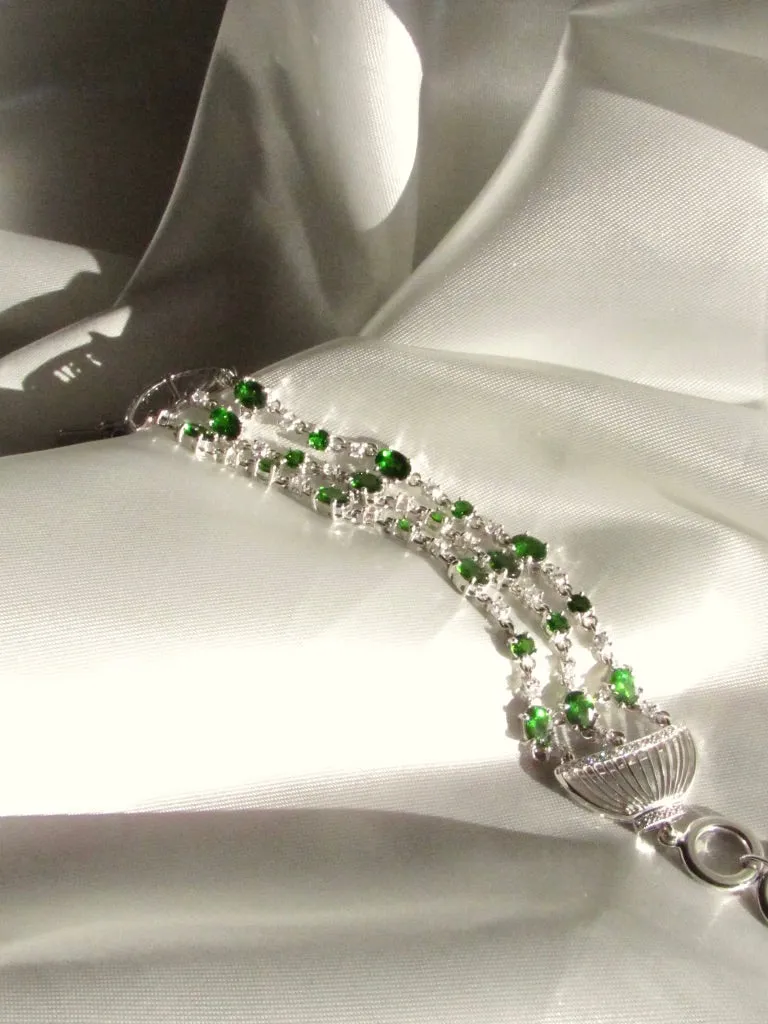 Multi Chain Chrome Diopside Bracelet