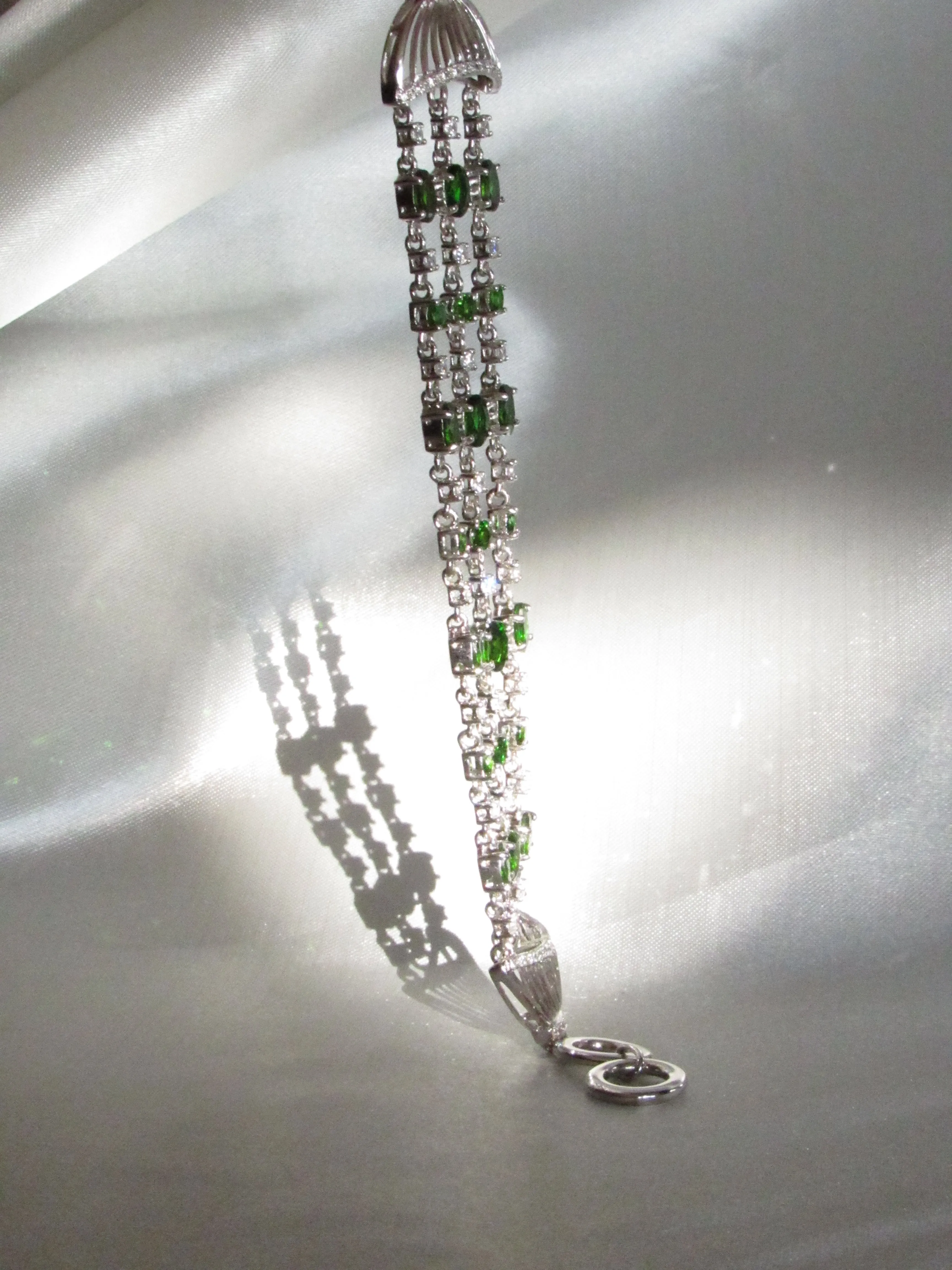 Multi Chain Chrome Diopside Bracelet