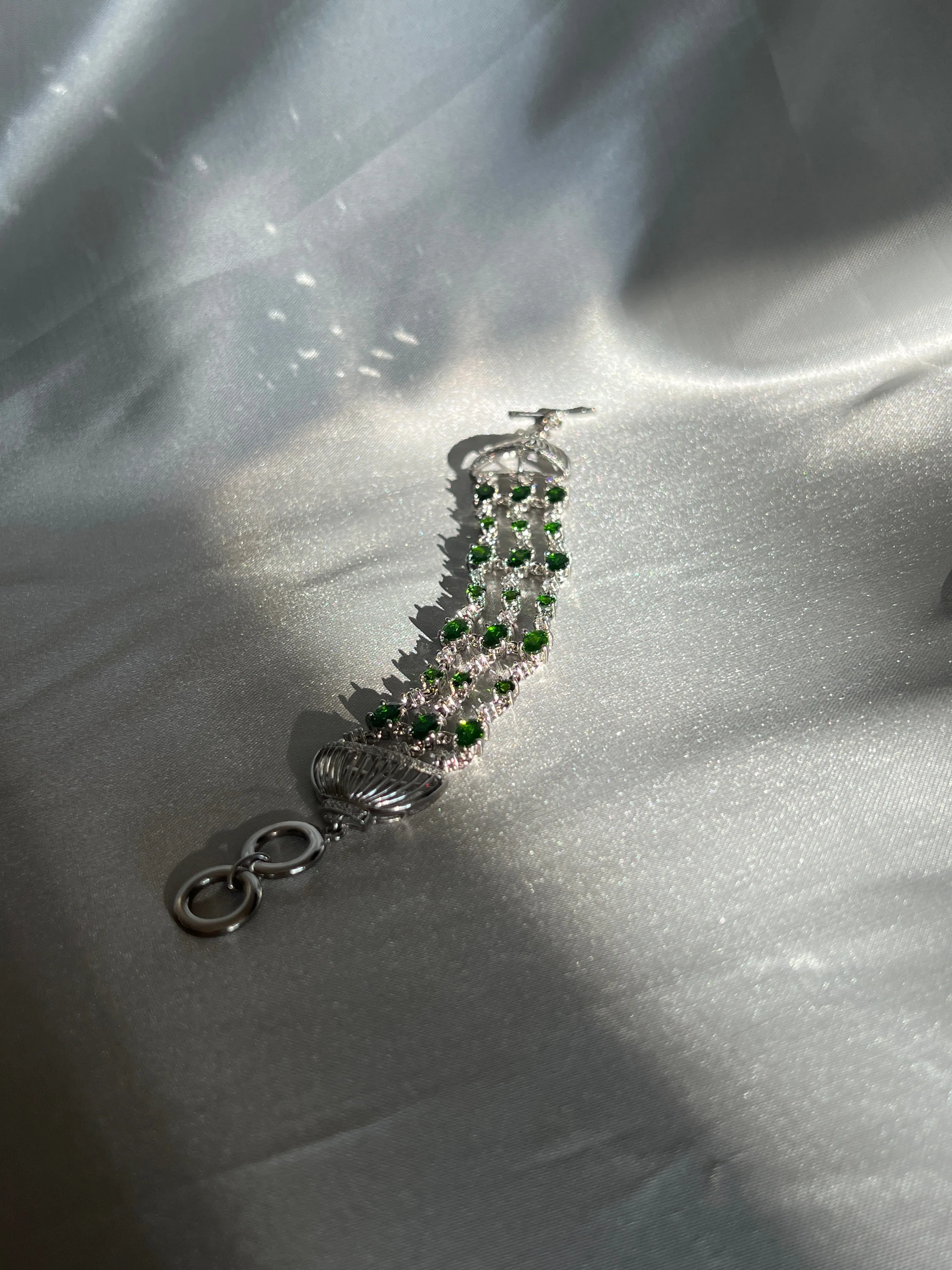 Multi Chain Chrome Diopside Bracelet