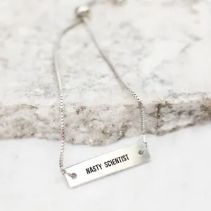 Nasty Scientist Silver Bar Adjustable Bracelet