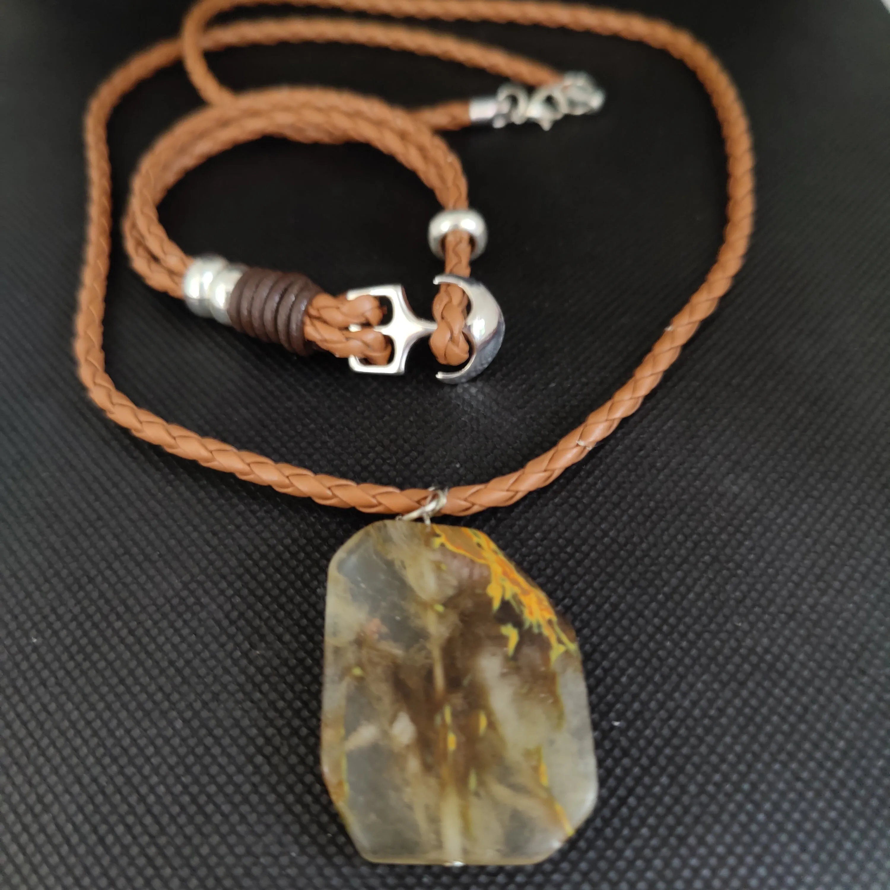 NB #14 Braided Leather, Western Rustic Jewelry Set.