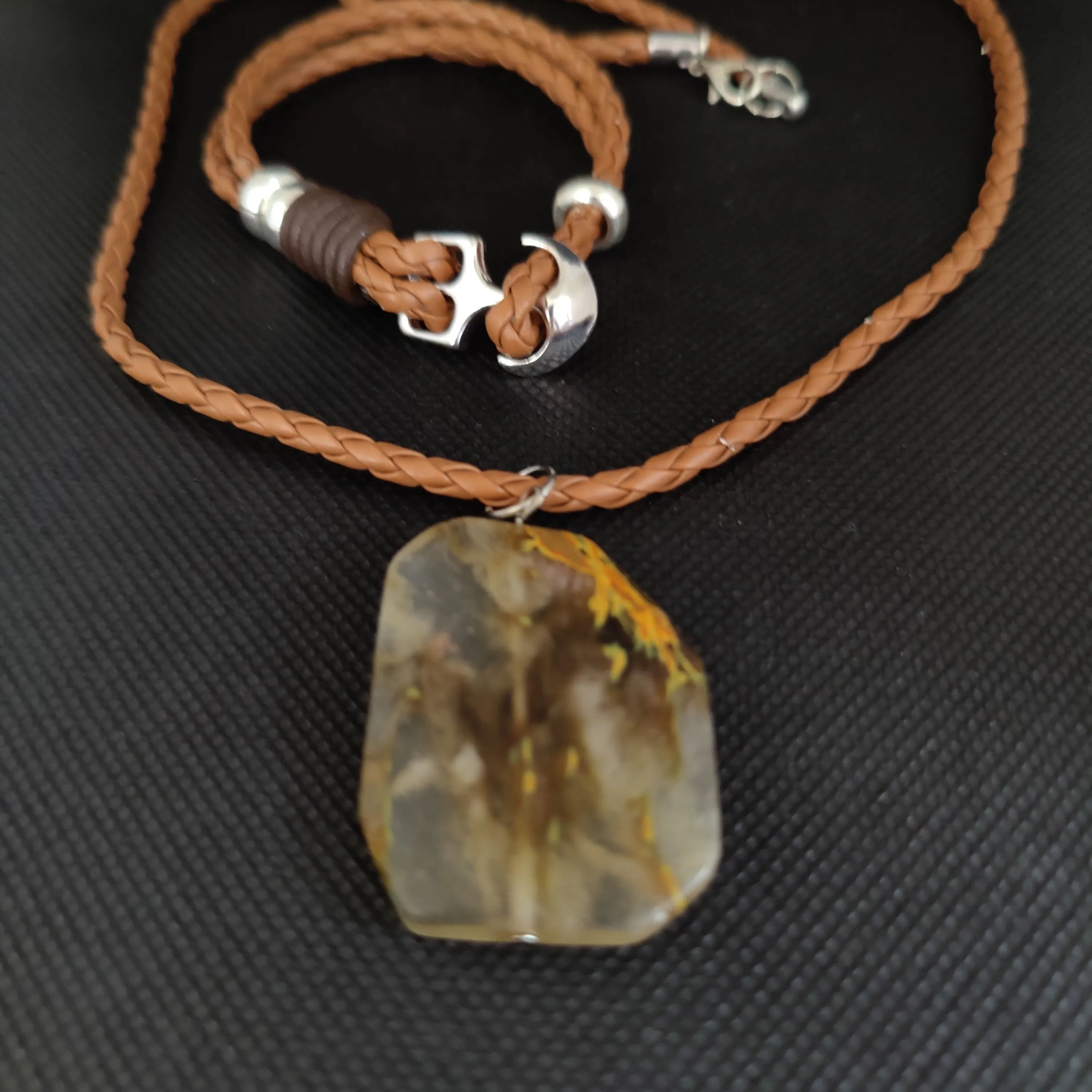 NB #14 Braided Leather, Western Rustic Jewelry Set.