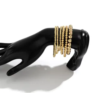 Newly 6pcs Gold Silver Plated Ball Chain Bracelet Set