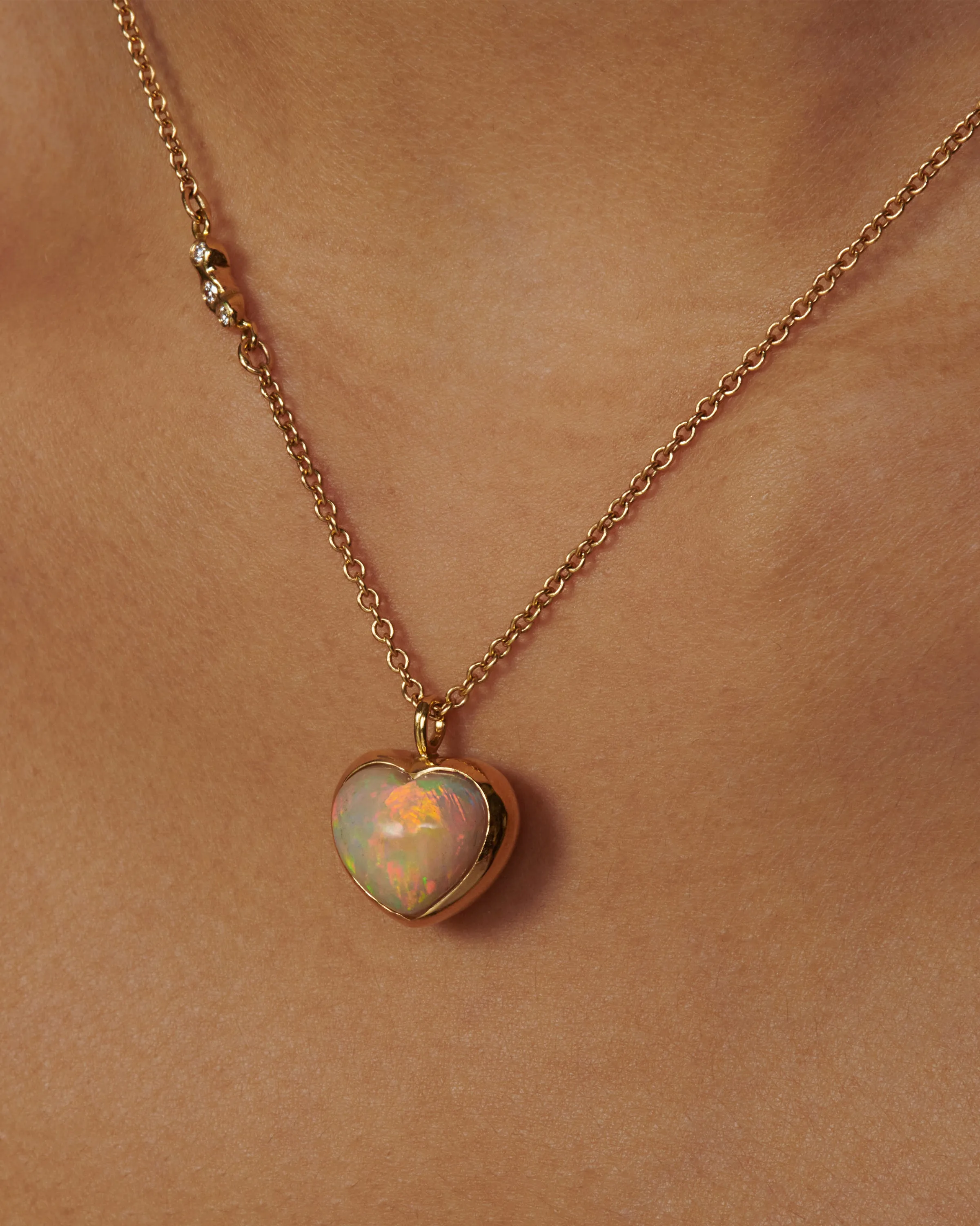Noble Opal Heart Necklace
