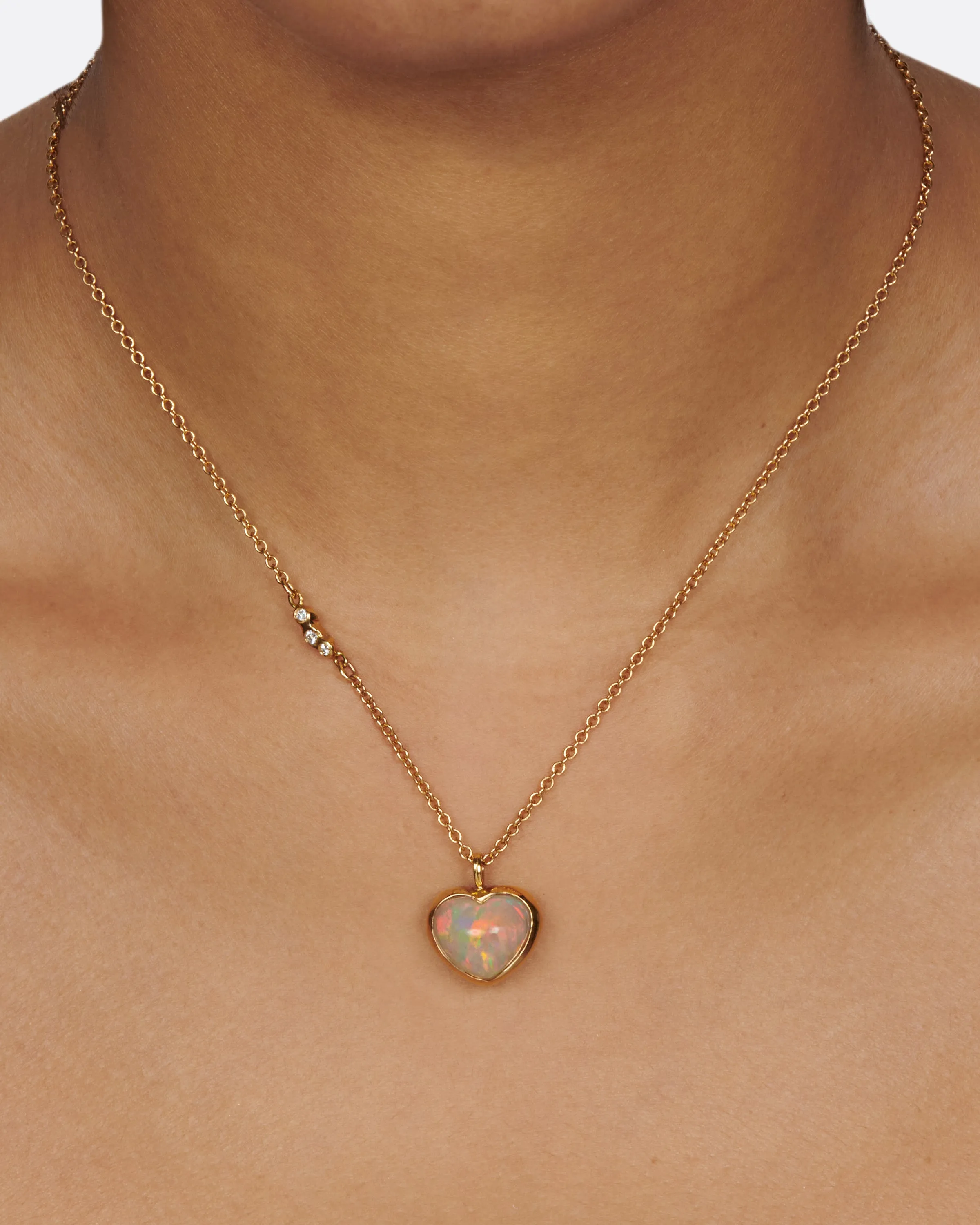 Noble Opal Heart Necklace