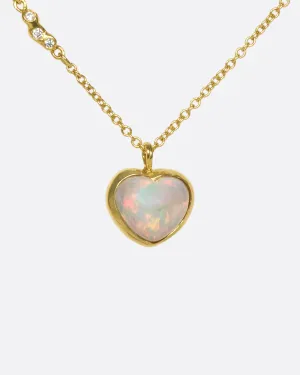 Noble Opal Heart Necklace