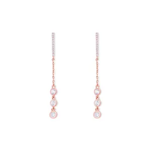 Noble Set Circle-Chained Drops in Gold Plating Earrings