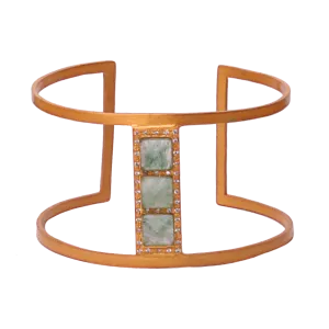 Nubia Open Cuff Bracelet with Pyramid Gemstone Accents