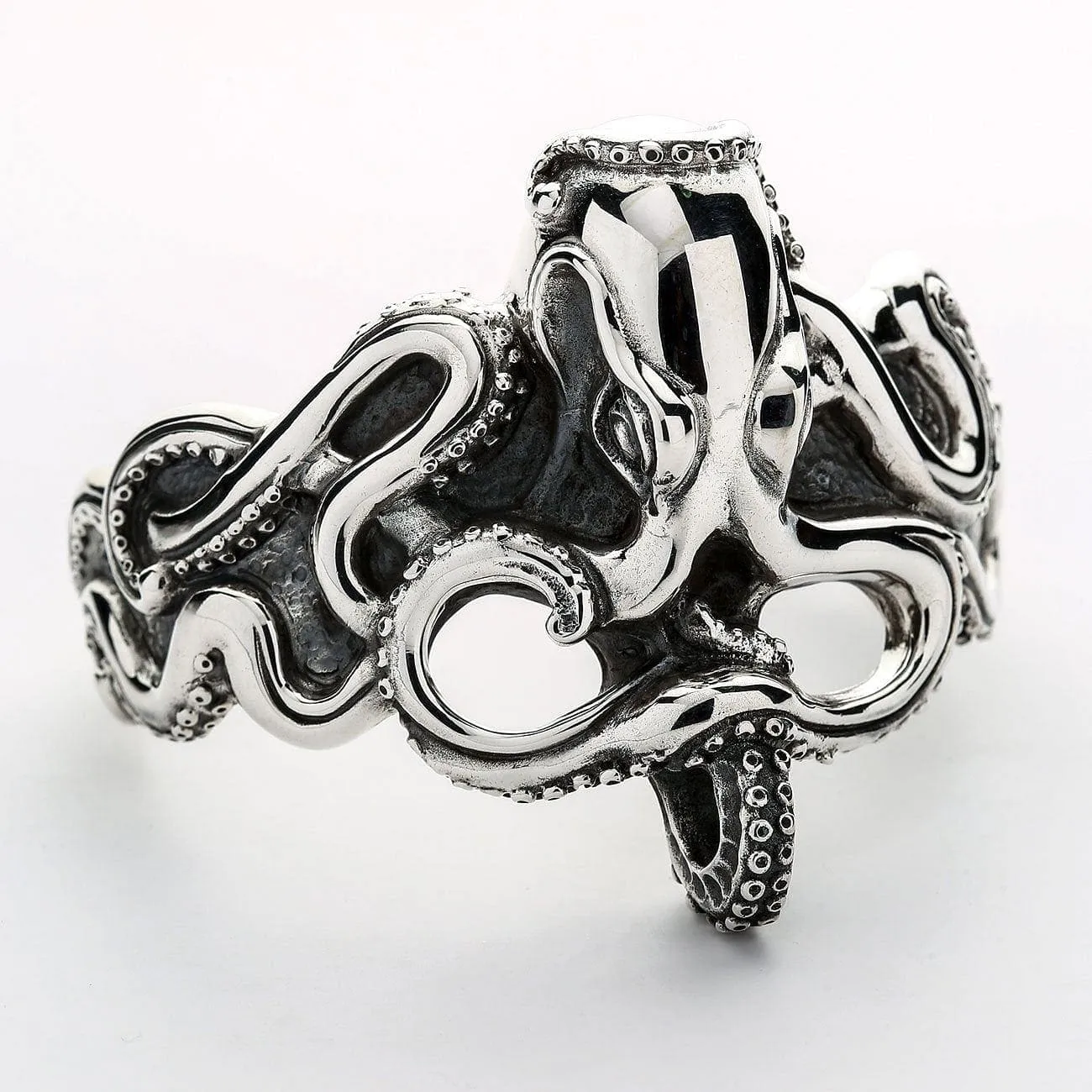 Octopus Sterling Silver Men's Cuff Bracelet