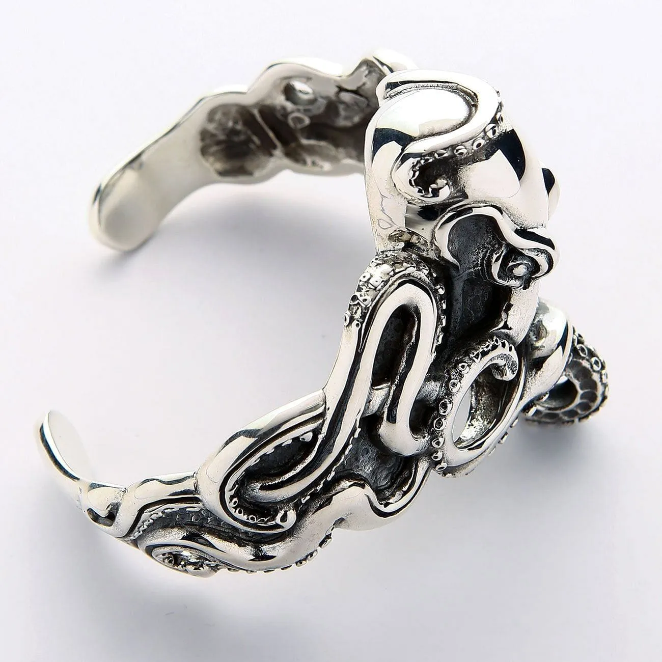 Octopus Sterling Silver Men's Cuff Bracelet