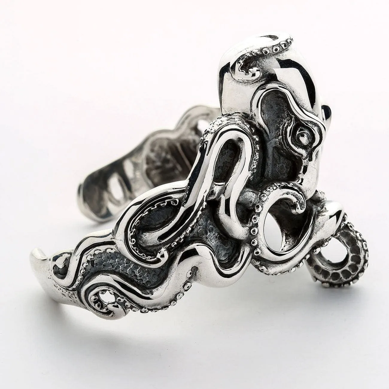 Octopus Sterling Silver Men's Cuff Bracelet