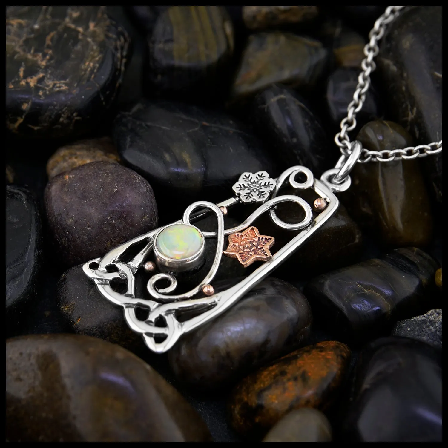 Opal Snowflake Pendant