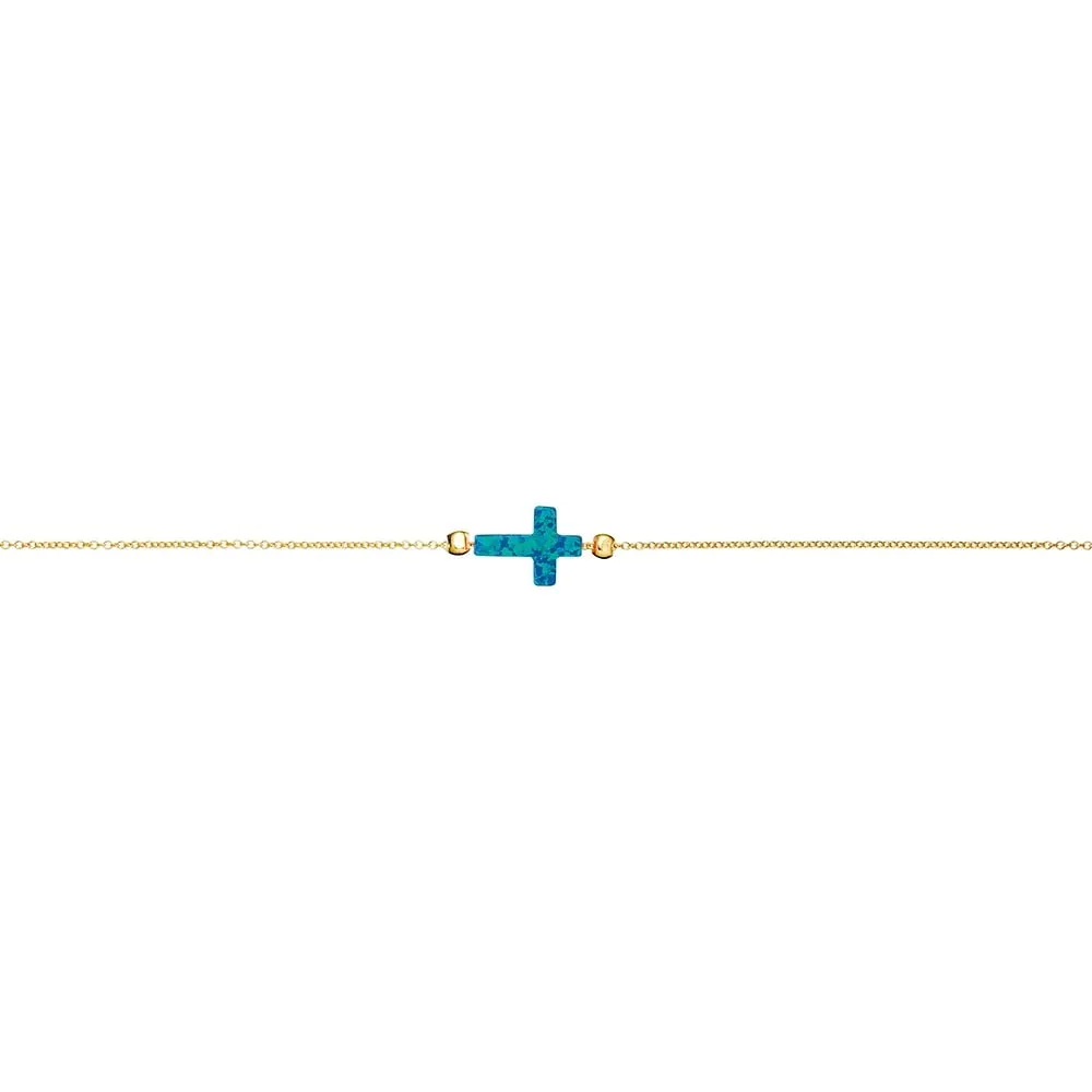 opalite cross bracelet