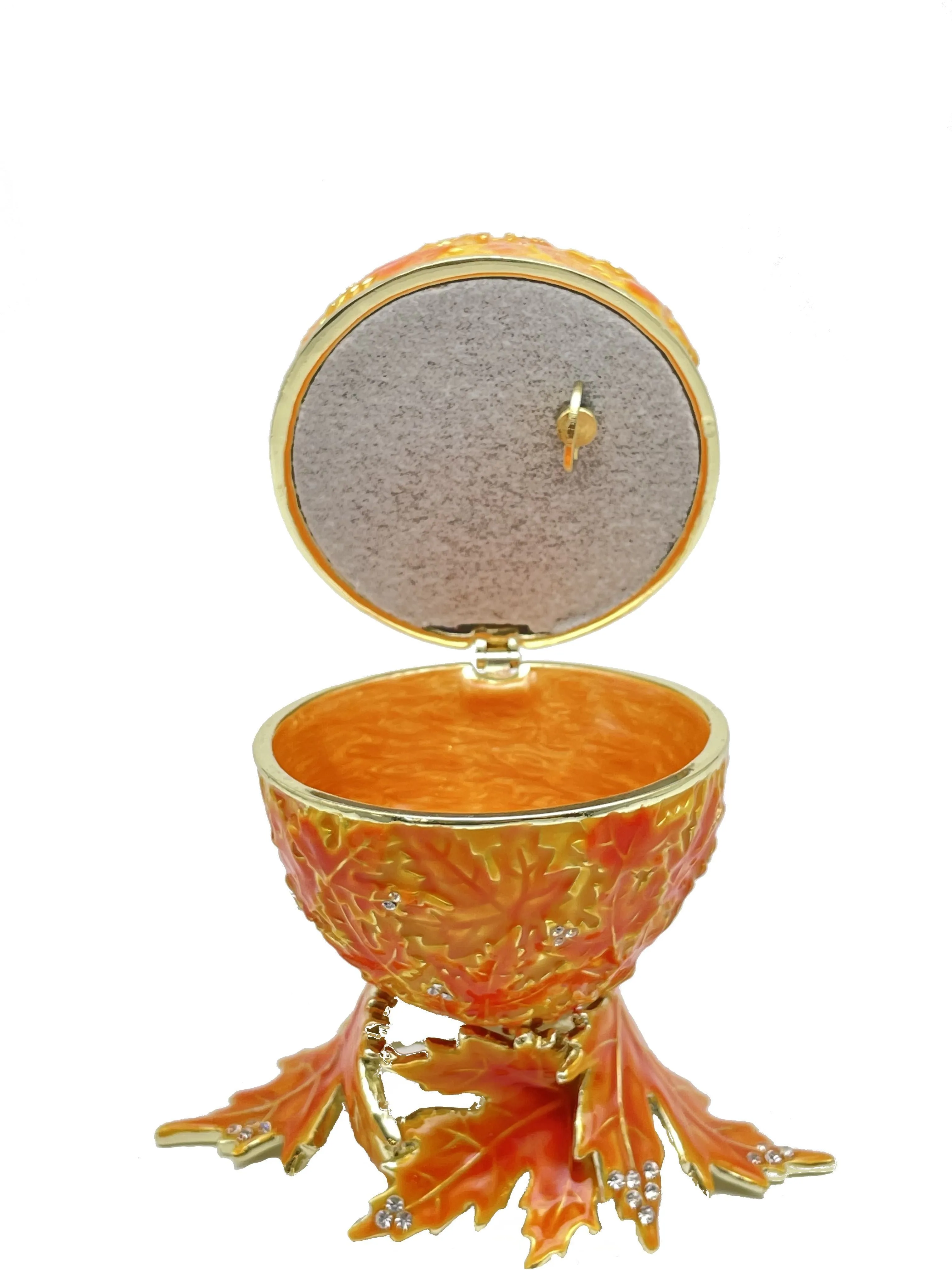 Orange Faberge Egg with Leaves