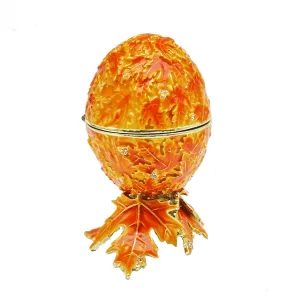 Orange Faberge Egg with Leaves