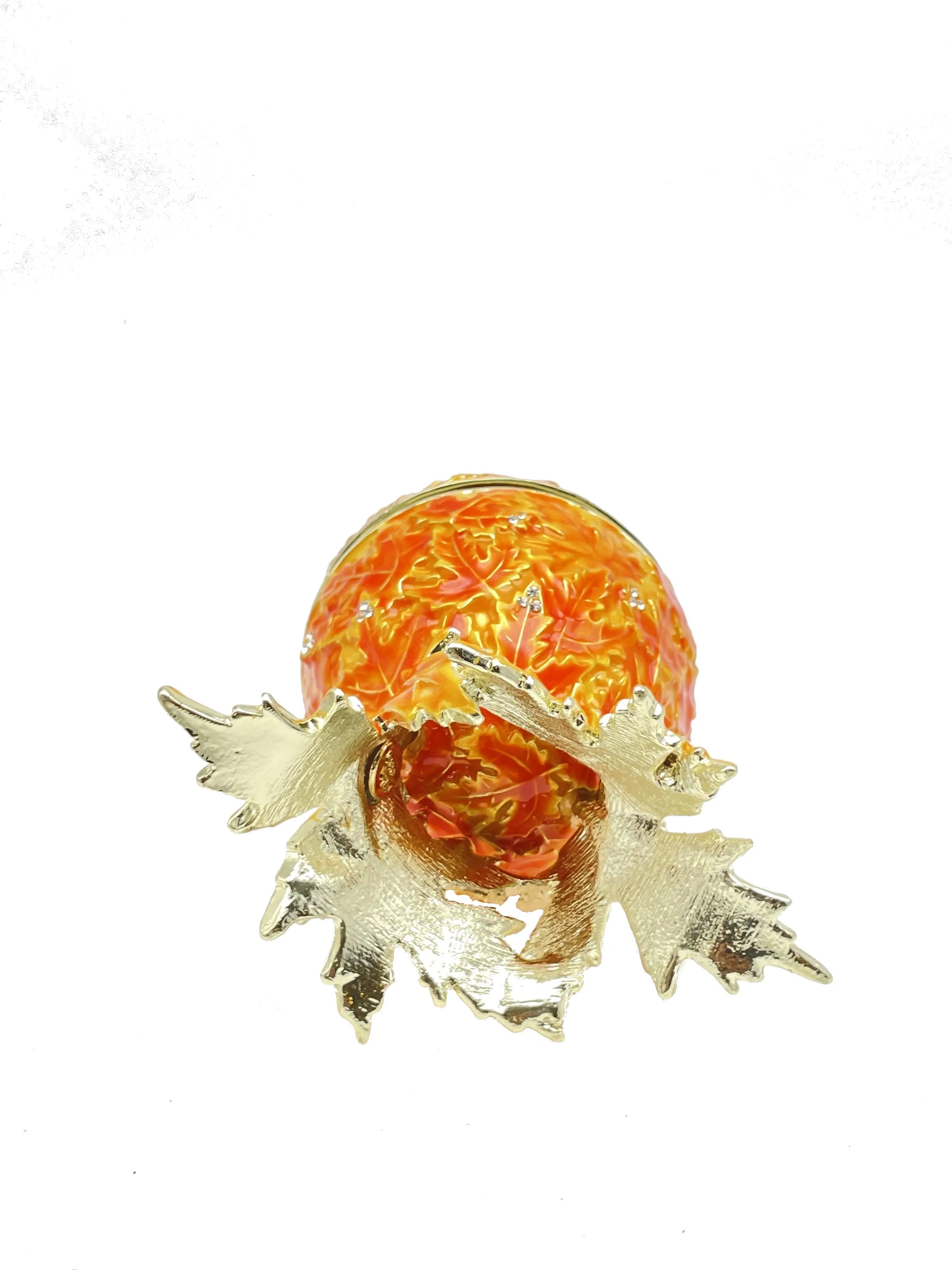 Orange Faberge Egg with Leaves