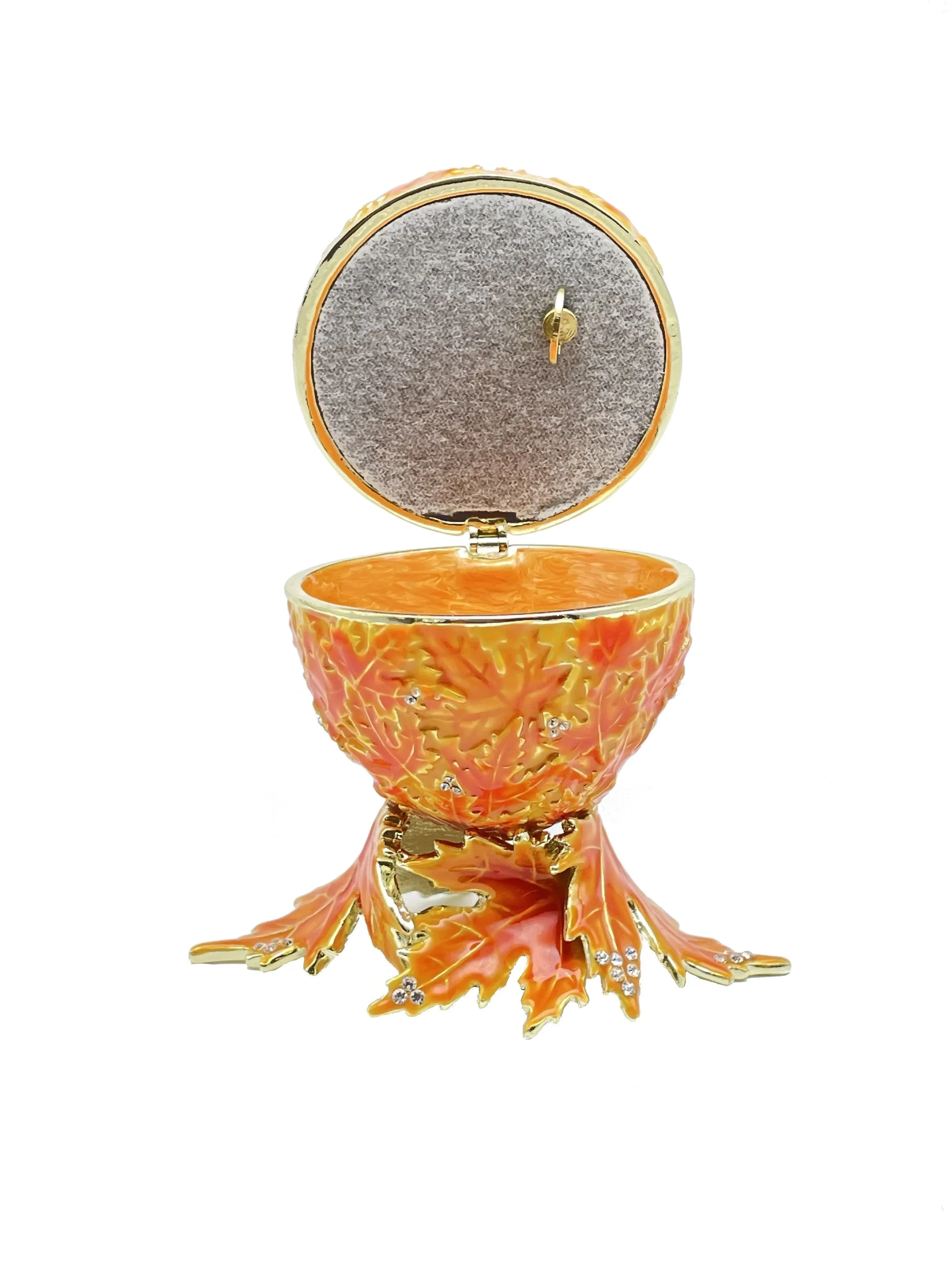 Orange Faberge Egg with Leaves