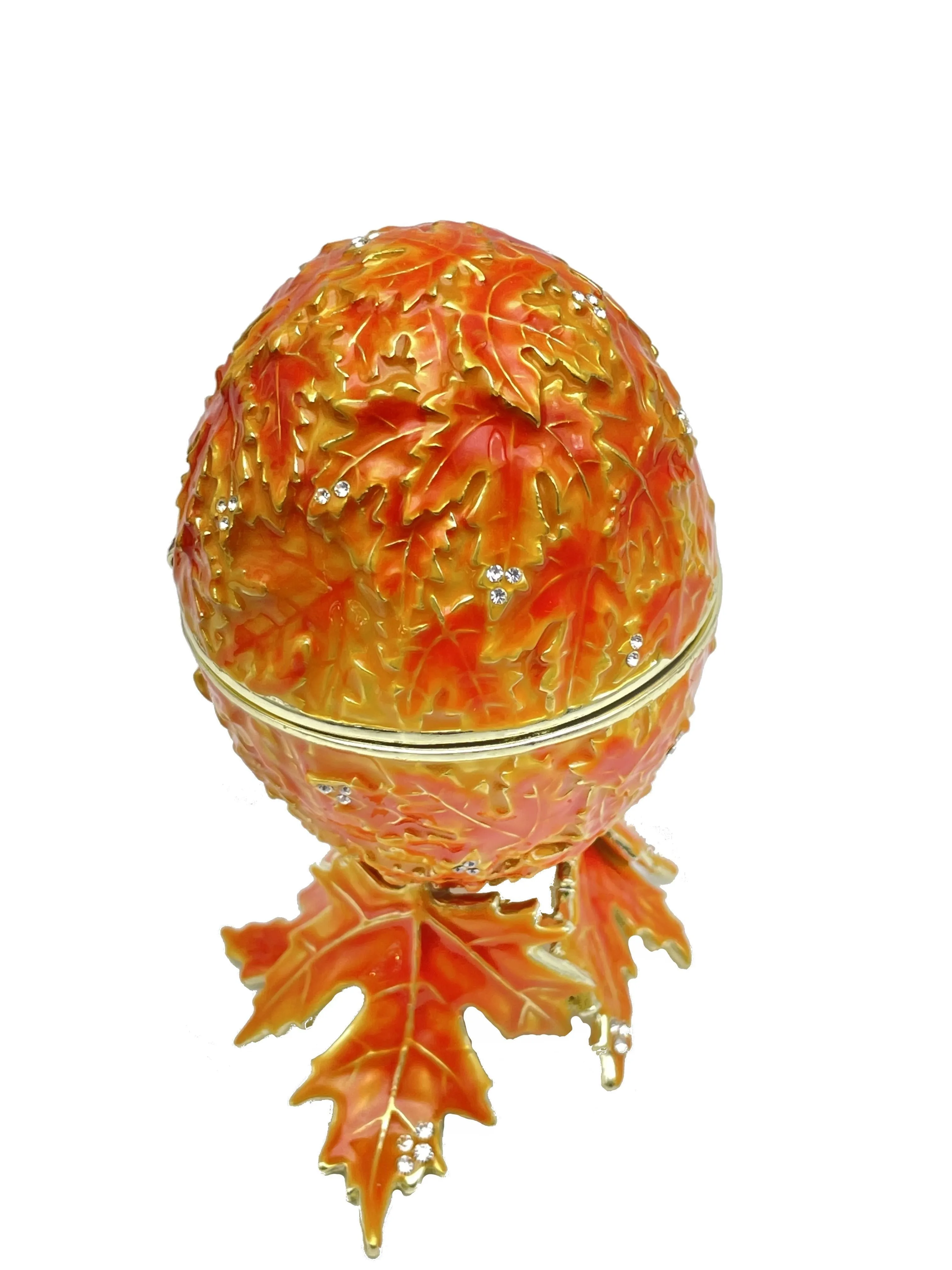 Orange Faberge Egg with Leaves