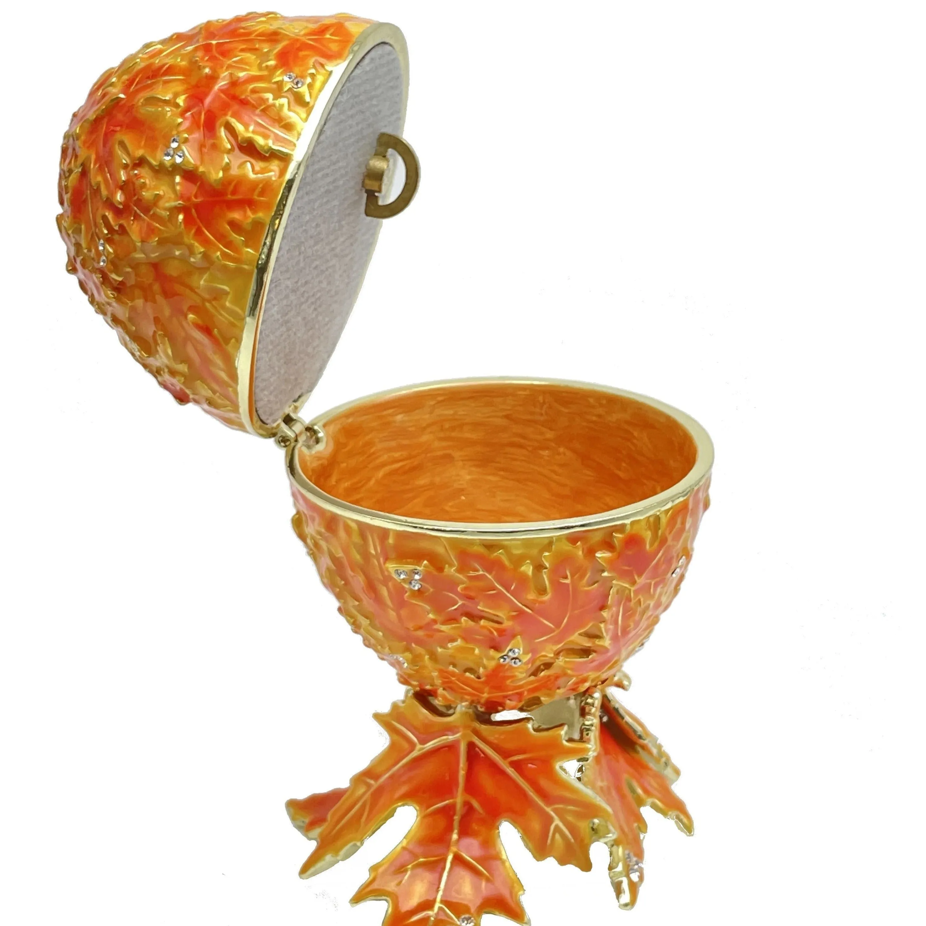 Orange Faberge Egg with Leaves