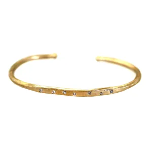 Organic Textured & Diamond Cuff Bracelet