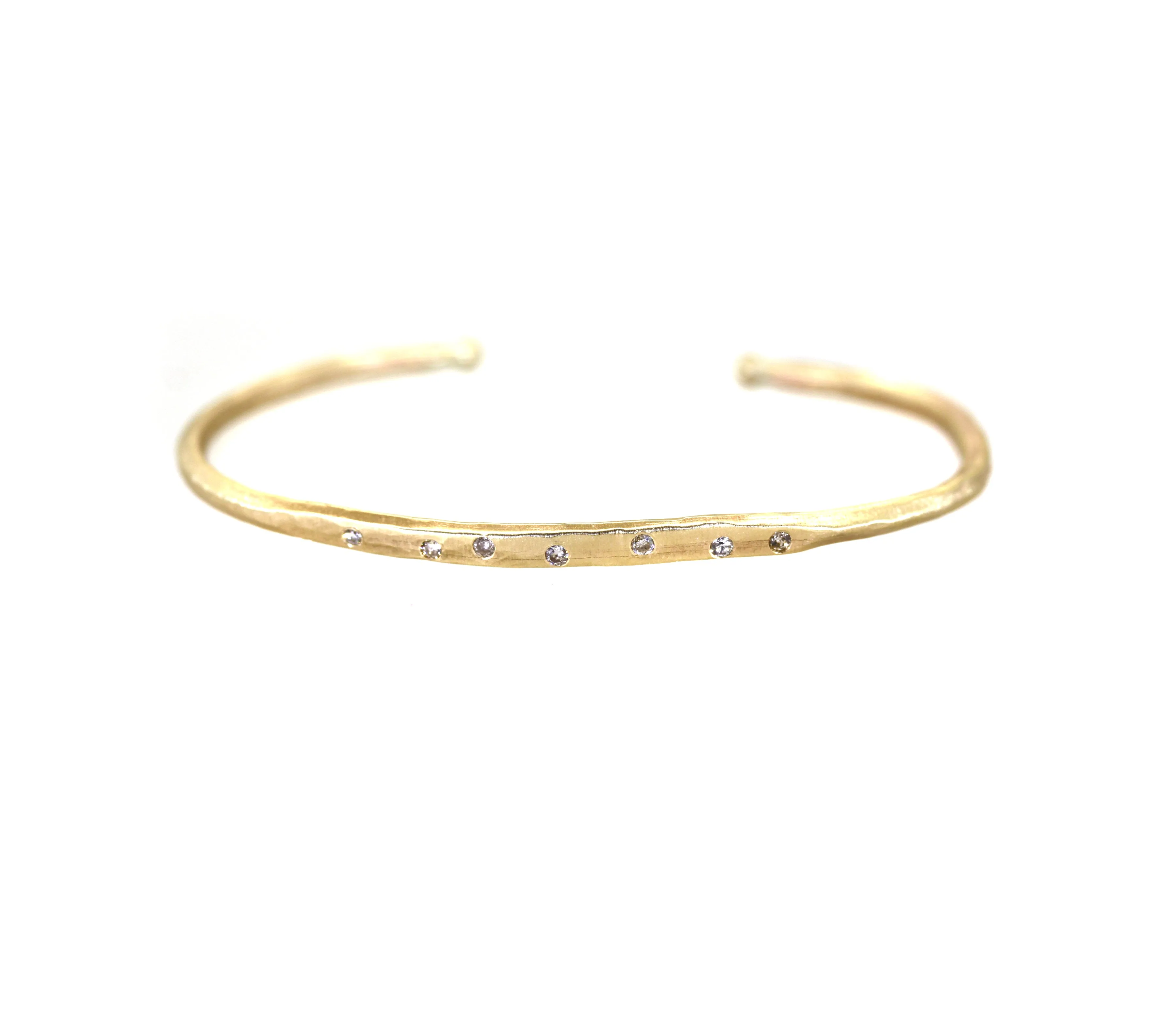 Organic Textured & Diamond Cuff Bracelet