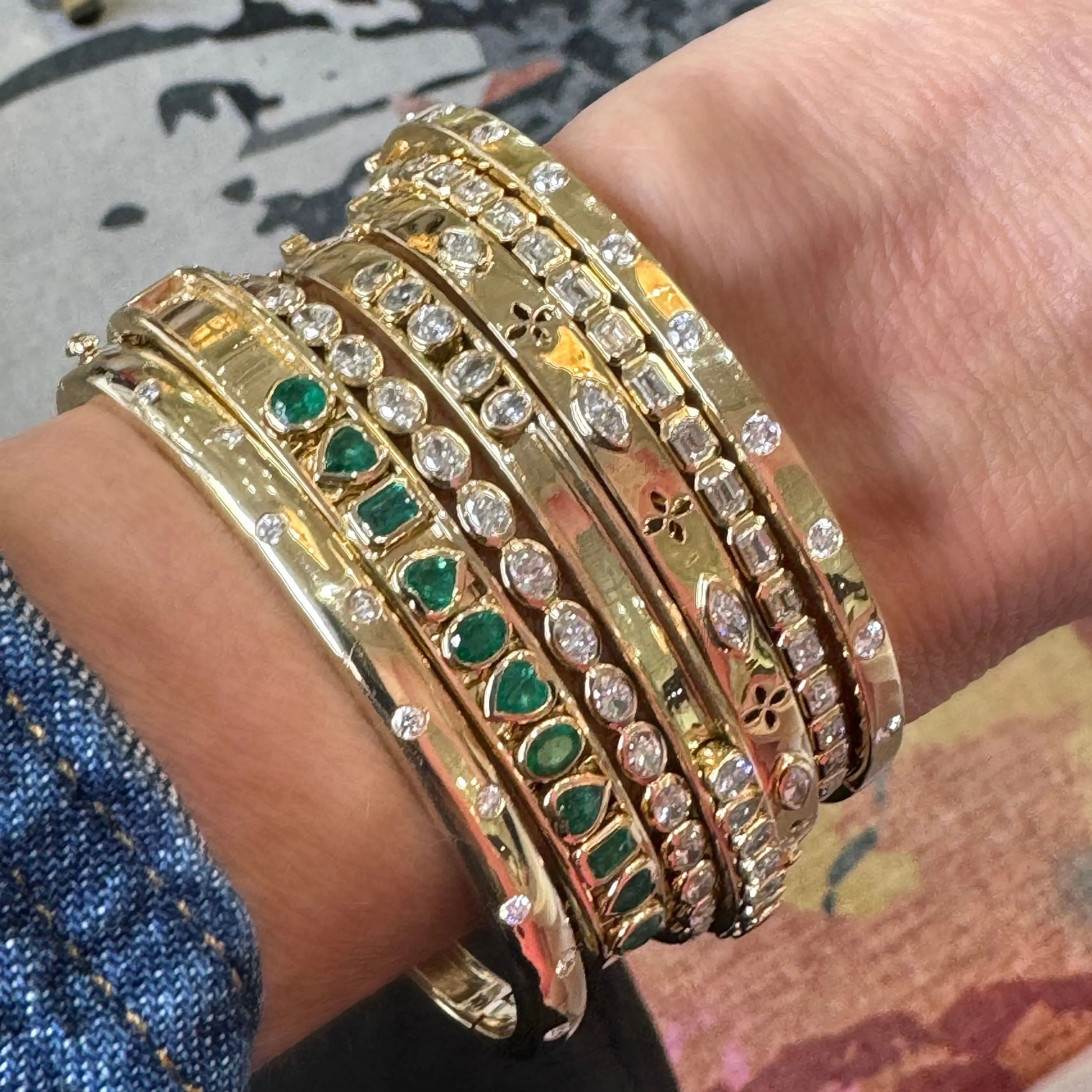 Oval Diamond Bezel Bangle