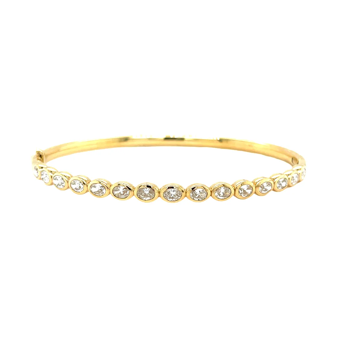 Oval Diamond Bezel Bangle