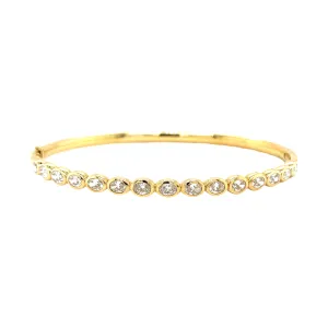 Oval Diamond Bezel Bangle