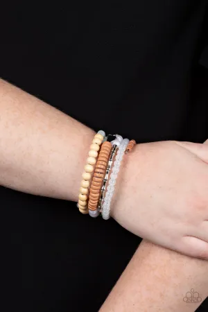 Paparazzi Free-Spirited Spiral - White Coil Bracelet
