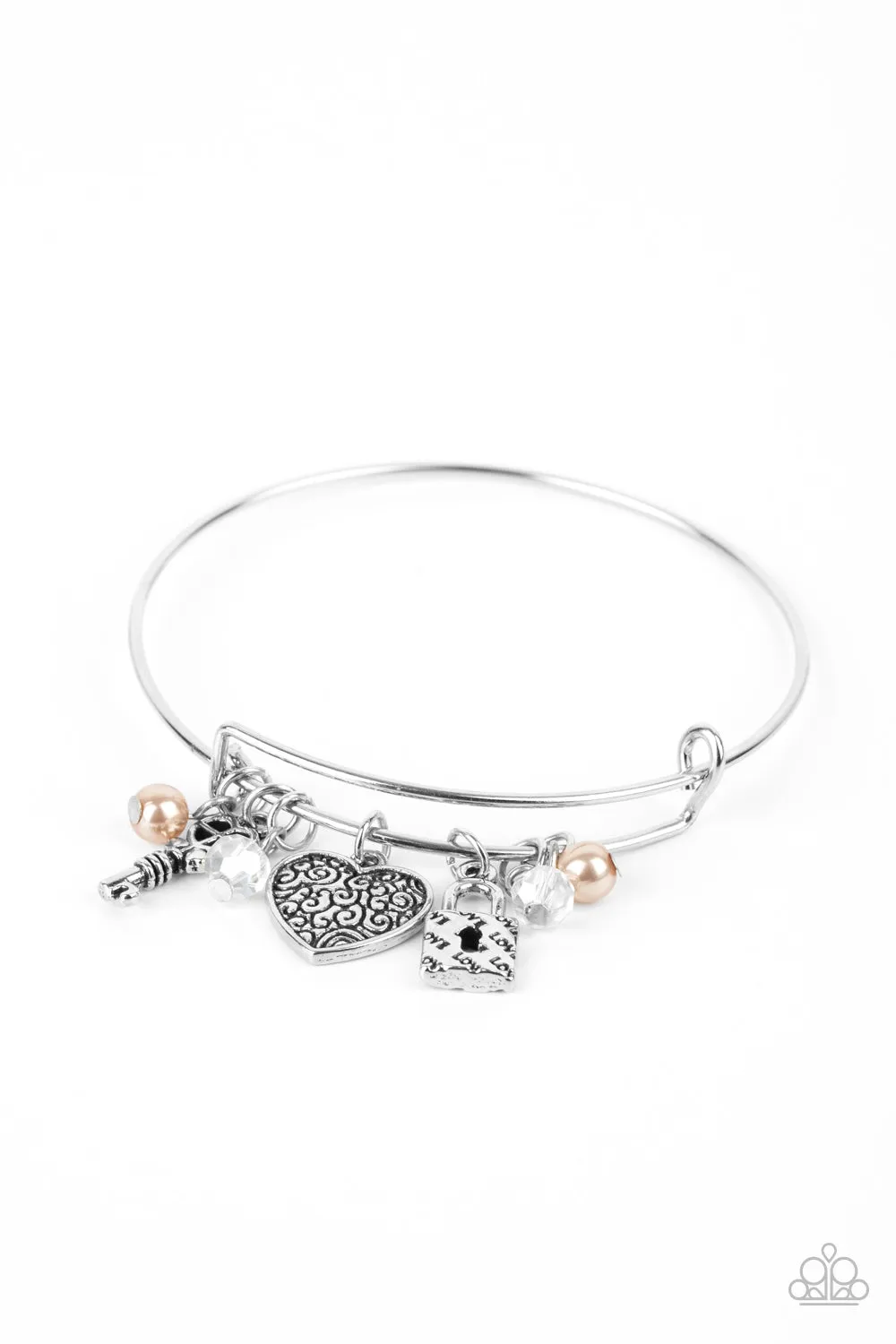 Paparazzi Here Comes Cupid - Brown Charm Bracelet