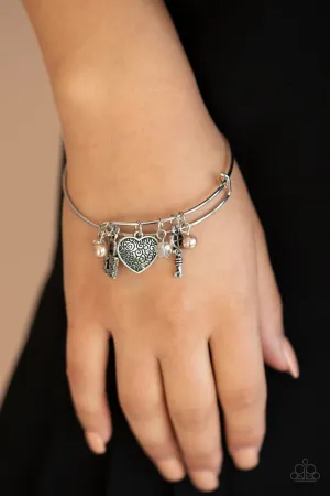 Paparazzi Here Comes Cupid - Brown Charm Bracelet
