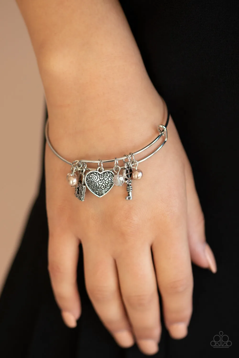Paparazzi Here Comes Cupid - Brown Charm Bracelet