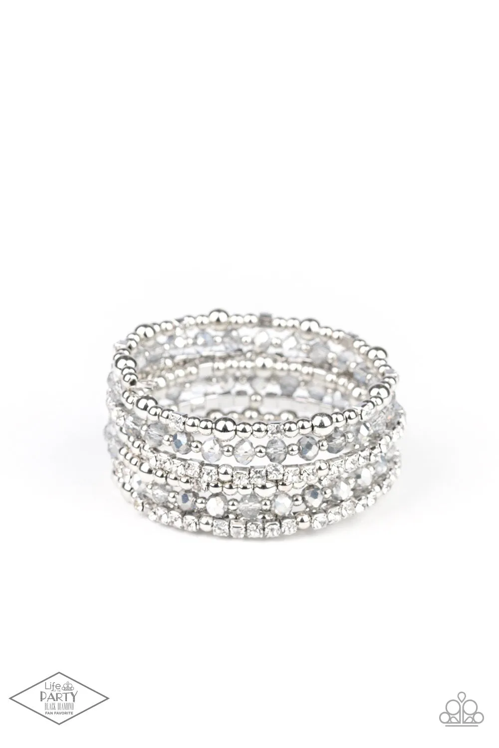 Paparazzi ICE Knowing You - Silver Bracelet (Black Diamond Exclusive)