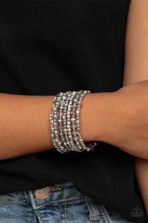 Paparazzi ICE Knowing You - Silver Bracelet (Black Diamond Exclusive)