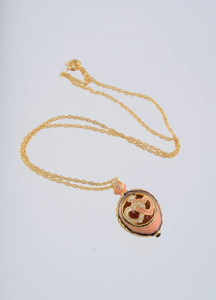 Peach Love Egg Pendant Necklace