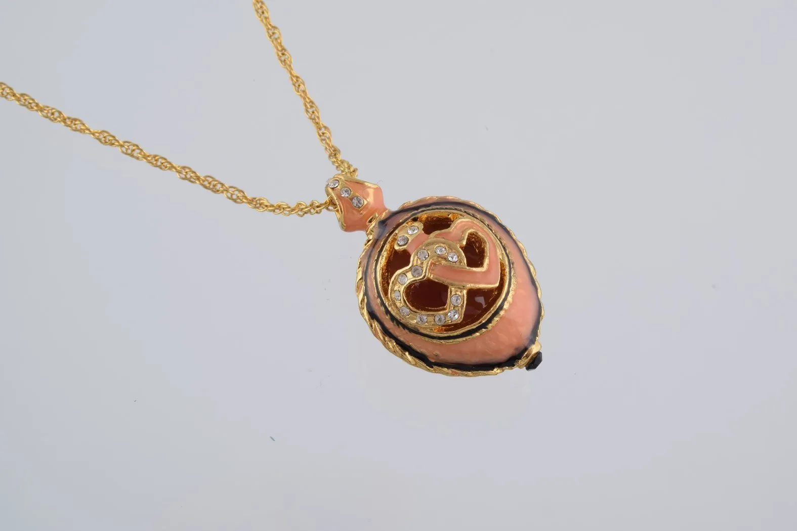 Peach Love Egg Pendant Necklace