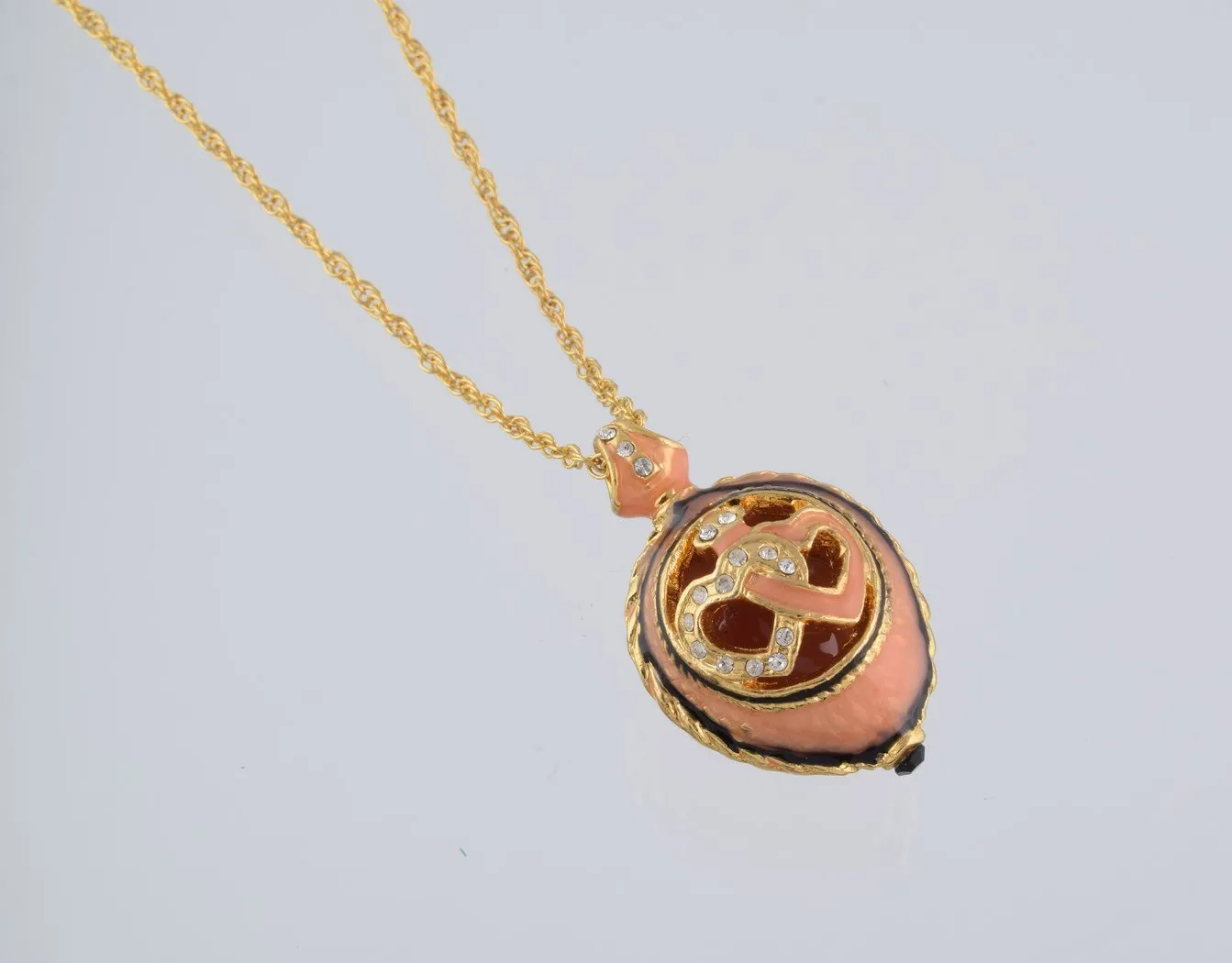 Peach Love Egg Pendant Necklace