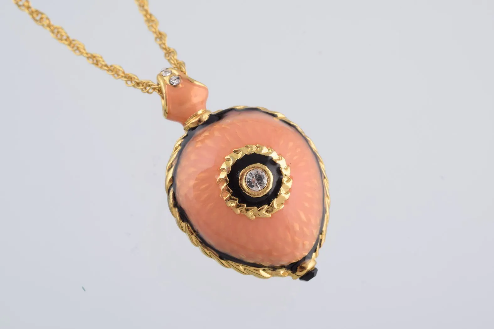 Peach Love Egg Pendant Necklace