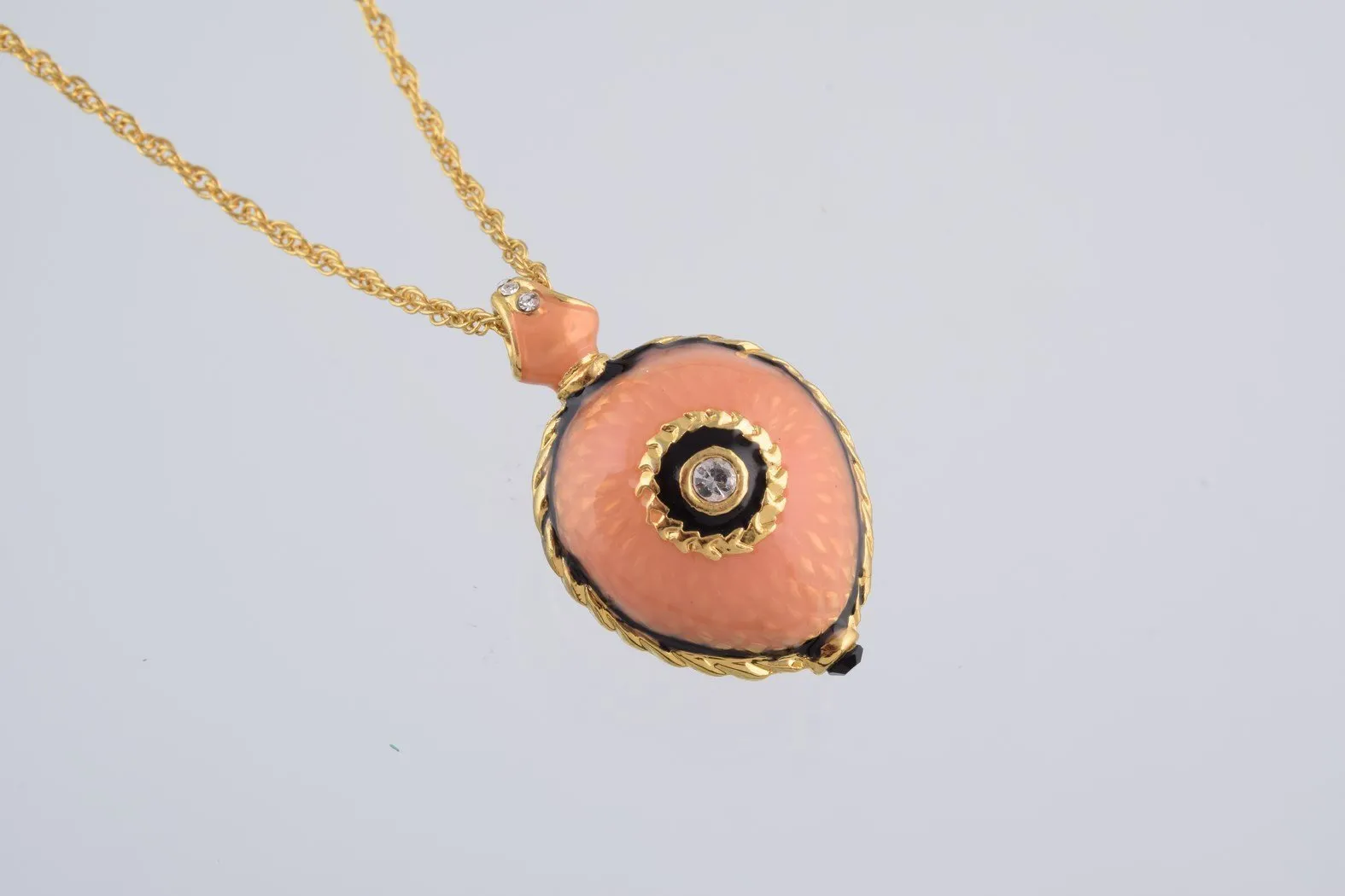 Peach Love Egg Pendant Necklace
