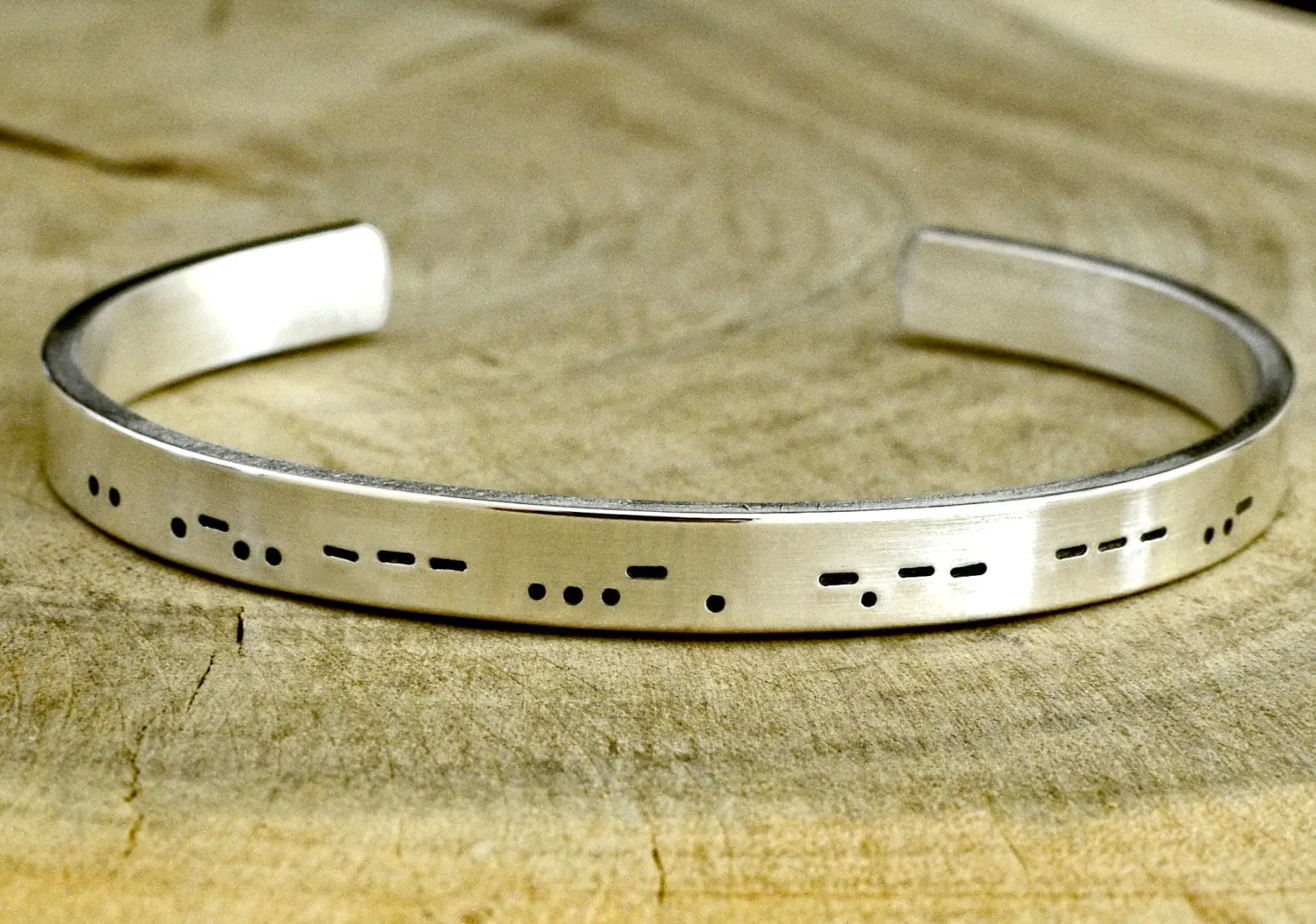 Personalized Morse code sterling silver bracelet