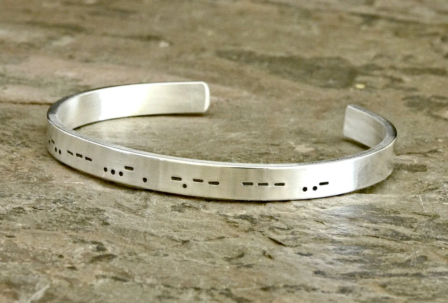 Personalized Morse code sterling silver bracelet